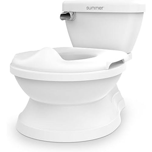 Summer Infant by Ingenuity My Size Potty Pro in White, Toddler Potty Training Toilet, Lifelike Flushing Sound, for Ages 18 Months+, Up to 50 Pounds