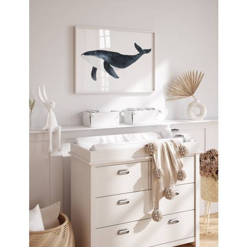 Ocean whale art decor, Nautical nursery print set, under sea nursery, whale painting, whale nursery, Sea nursery, underwater