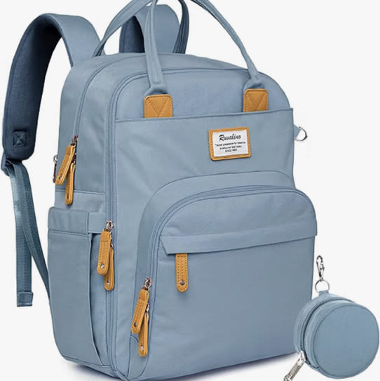RUVALINO Baby Diaper Bag Backpack with Changing Pad, Waterproof, Sky Blue