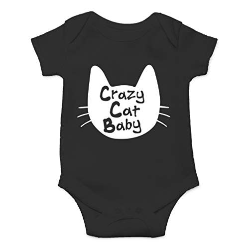 AW Fashions Crazy Cat Baby Baby Bodysuit Funny Cute Adorable Infant Romper Newborn Pet Lovers Clothing