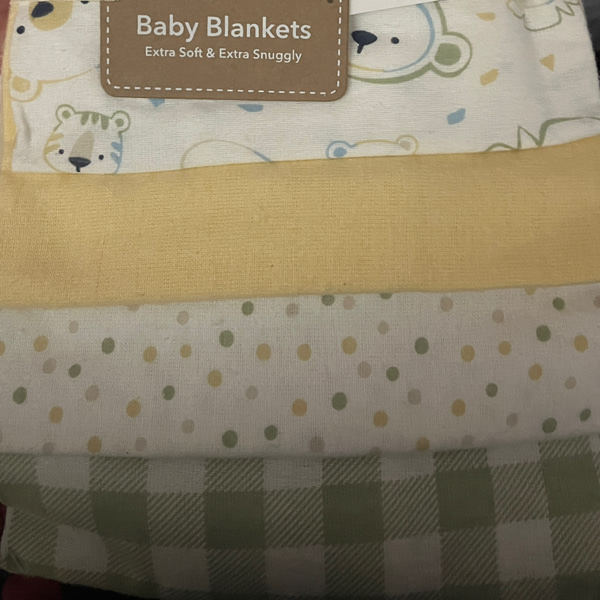 4Pk baby blankets - green