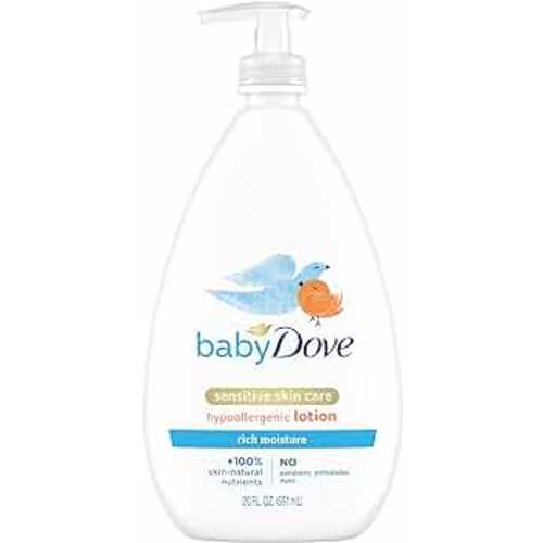 Baby Dove Sensitive Skin Care Body Lotion For Delicate Baby Skin Rich Moisture With 24-Hour Moisturizer, 20 fl oz (Package May Vary)