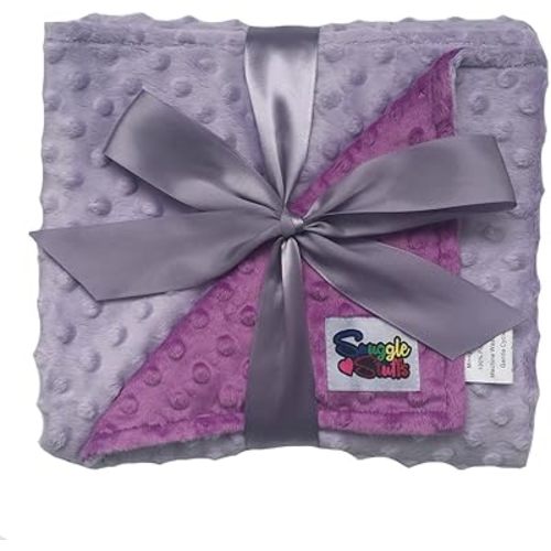 Reversible Unisex Children's Soft Baby Blanket Minky Dot (Lavender/Violet)