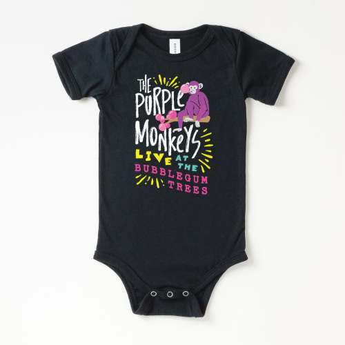 The Purple Monkeys Live Baby Onesie | All The Small Tees