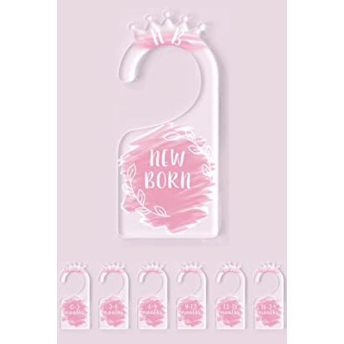 OneDream Baby Closet dividers Hanger separators - Set of 7 Baby Clothes dividers for Closet from Newborn to 24 Months, Acrylic Infant Clothes Divider (Pink)