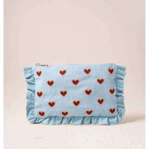 Love Hearts Frill Pouch