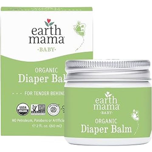 Earth Mama Organic Diaper Balm | Diaper Cream for Baby | EWG Verified, Petroleum & Artificial Fragrance-Free with Calendula for Sensitive Skin, 2-Fluid Ounce