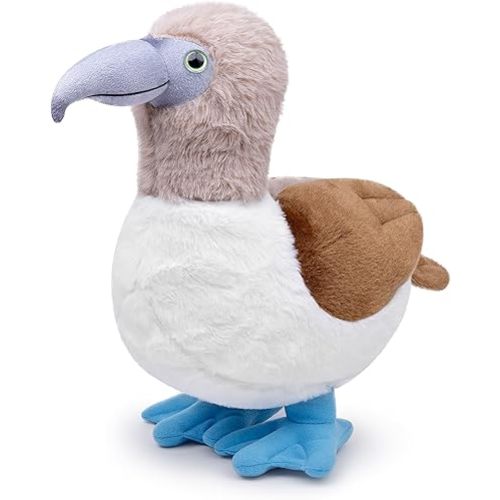 Tiny Heart Simulation Blue Footed Booby Plush Toy, 11.8inch Super Soft and Cute Bird Blue Footed Booby Stuffed Animal Toys Fun Kids Gift Home Decor