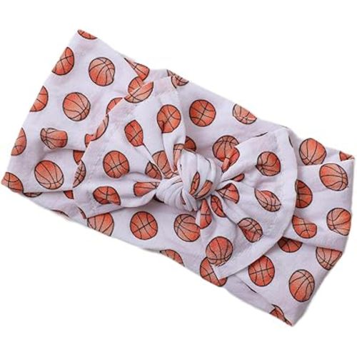 Baby Basketball Headband Turban Babies Basketball Bowknot Baby Basketballs Hair Band Bow BTB12 (A2, Free Size)