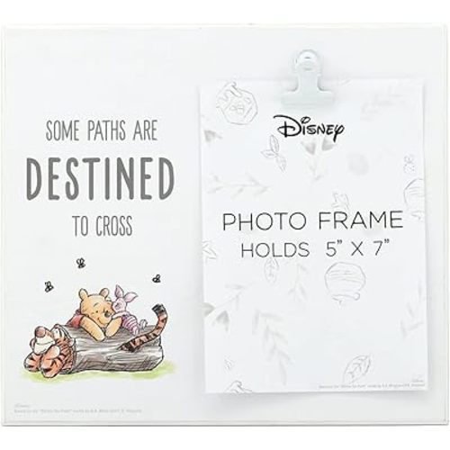 Open Road Brands Winnie the Pooh Paths Destined to Cross Wood Photo Clip Frame for 5x7 Picture - Cute Winnie the Pooh Decor
