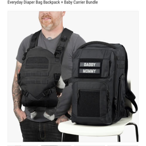 Everyday Diaper Backpack + Baby Carrier Bundle by Tactical Baby Gear