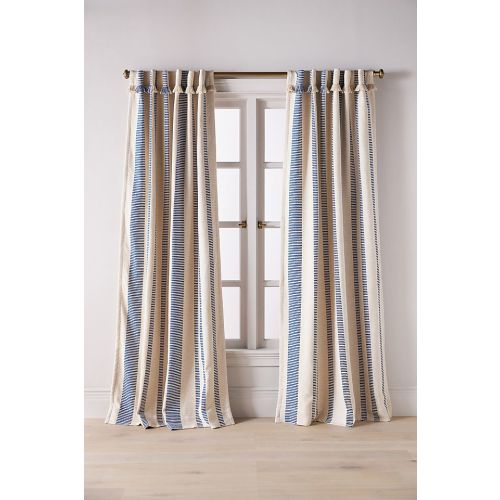 Pieced Stripe Cotton Blend Woven Blackout Curtain