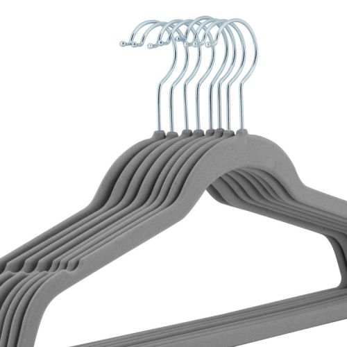 Laura Ashley 25pk Kids' Velvet Hangers Heathered Gray: Non-Slip Baby & Toddler Clothes Hangers for Pants, Shirts, Dresses