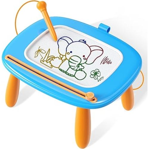 Toddlers Toys Ages 1-3, Magnetic Drawing Board, Toddler Boy Toys for 1 2 3 Years Old, Doodle Board Pad Learning and Educational Toys for 18 Months Baby 1-3 Yr Kids Birthday Gifts - Blue