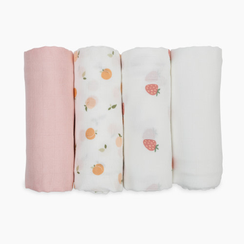 Lulujo Bamboo Muslin Swaddles (4 Pack) - Pink