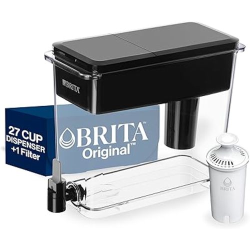 Brita UltraMax Large Water Dispenser With Standard Filter, BPA-Free, Replaces 1,800 Plastic Water Bottles a Year, Lasts Two Months or 40 Gallons, Includes 1 Filter, Kitchen Accessories, Large - 27-Cup