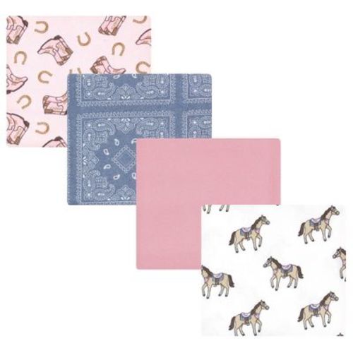 Hudson Baby Girls Cotton Flannel Receiving Blankets, Cowgirl, One Size