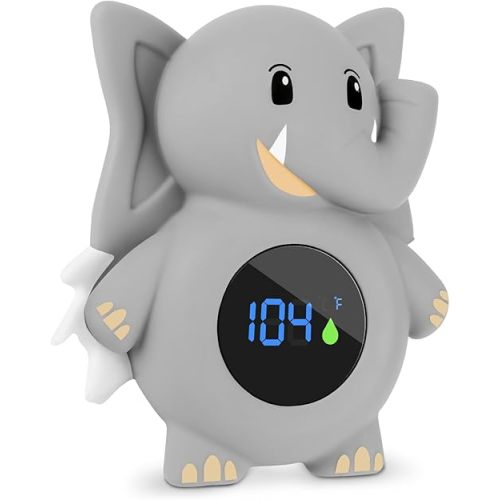 Baby Bath Thermometer, with LED Display and Temperature Warning,Kids' Bathroom Safety Products,Bath Thermometer for Infants, Newborn Bath Safety Toy Thermometer (Elephant)