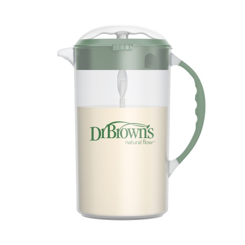 Dr. Brown's Baby Formula Mixing Pitcher with Adjustable Stopper, Locking Lid & No Drip Spout, Olive, BPA Free, 36oz, 1 Pack