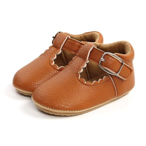 SOFMUO Baby Boys Girls High Top Ankle PU Leather Sneakers Soft Rubber Sole Infant Moccasins Newborn Oxford Loafers Anti-Slip Toddler Wedding Uniform Dress Shoes