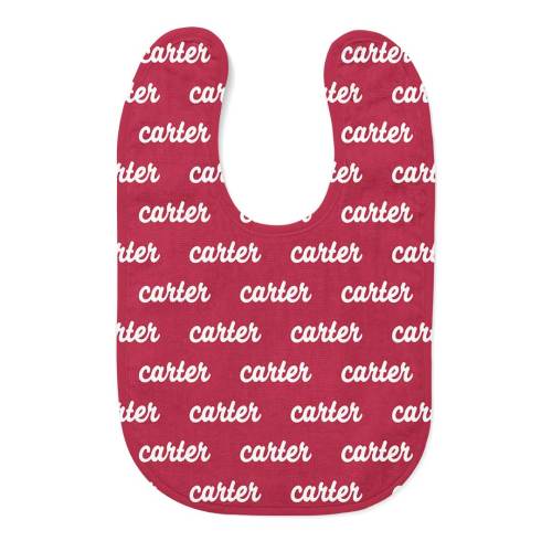 Personalized Baby Name Bib | Oklahoma Red