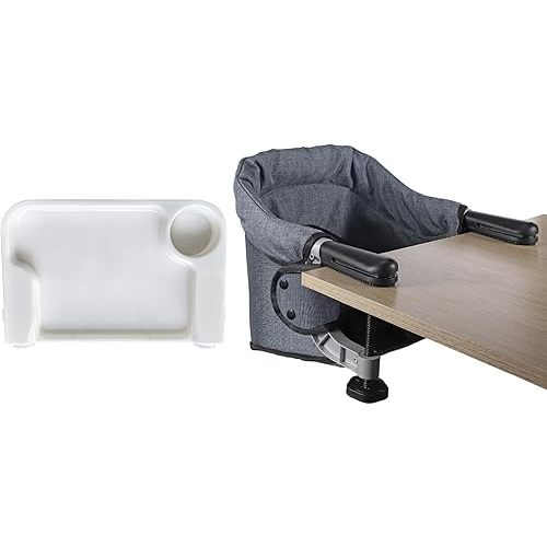 Hook on High Chair with Detachable Dining Tray, Clip-on Portable Baby Feeding Seat, Fold-Flat Storage, Attach to Table, Home & Travel