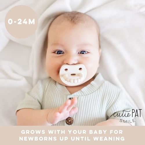 Ryan & Rose Cutie PAT Smile - Orthodontic Pro Pacifier and Teether (Ivory)