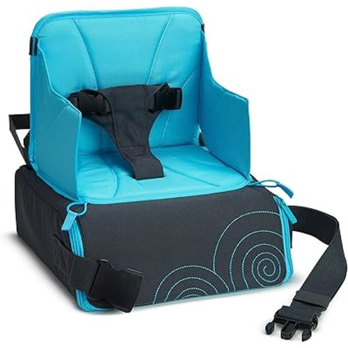 Munchkin® Brica® Go Boost™ Toddler Booster Seat for Dining Table, Great for Travel, Blue/Grey