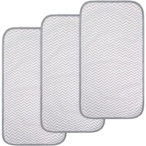 BlueSnail Ultra Soft and Absorbt Quilted Waterproof Changing Pad Liner 3pk (Gray)
