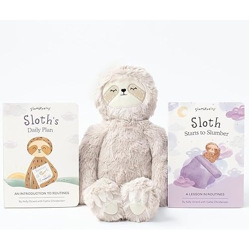 Slumberkins 14" Sloth Kin & 2 Board Books Complete Set Bundle | Promotes Routines, Relaxation & Coping Skills | Social Emotional Learning, Ages 0+ (Sloth Kin Plush + 2 Board Books)