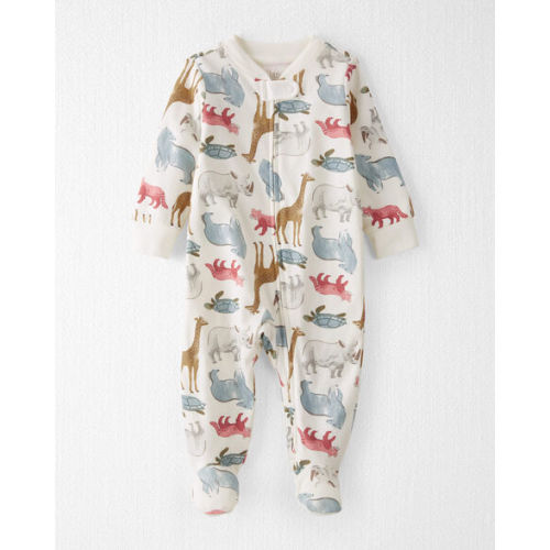 Baby Organic Cotton Sleep & Play Pajamas in Wildlife Animals - Little Planet | Carter's