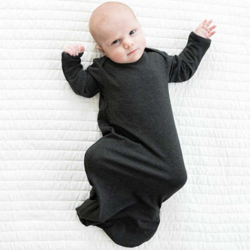 Heather Black Cozy Infant Gown