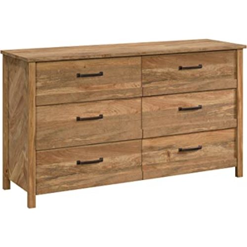 Sauder Cannery Bridge 6 Drawer Dresser Bedroom Dresser Chest of Drawers Wooden, in Sindoori Mango