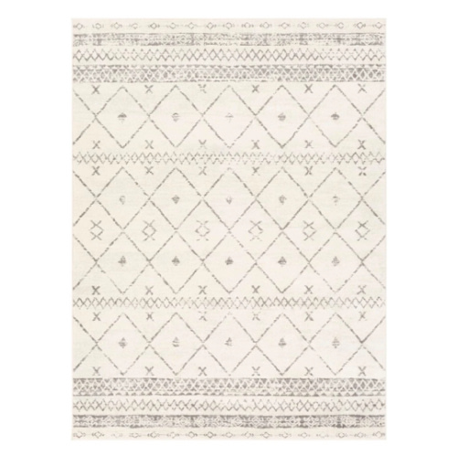 (D483) Found & Fable Roma Ivory Diamond Design Area Rug, 8x10