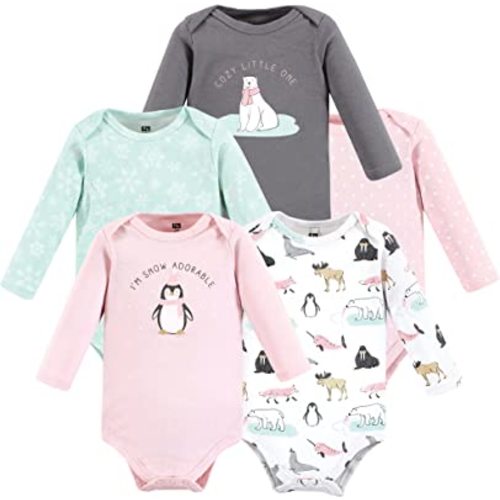 Hudson Baby baby-girls Cotton Long-sleeve Bodysuits