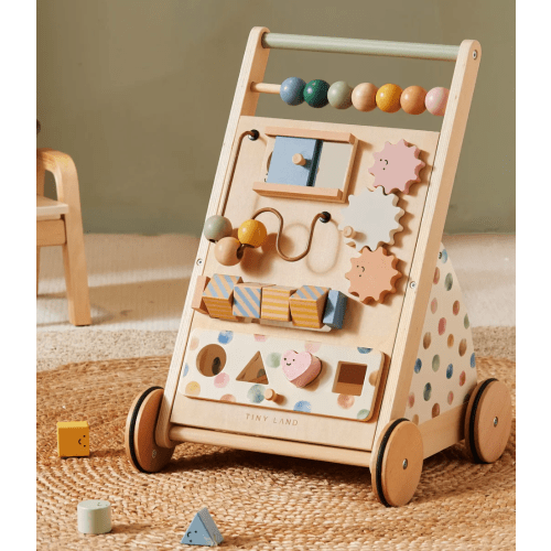 Tiny Land® Versatile Natural Wooden Baby Walker