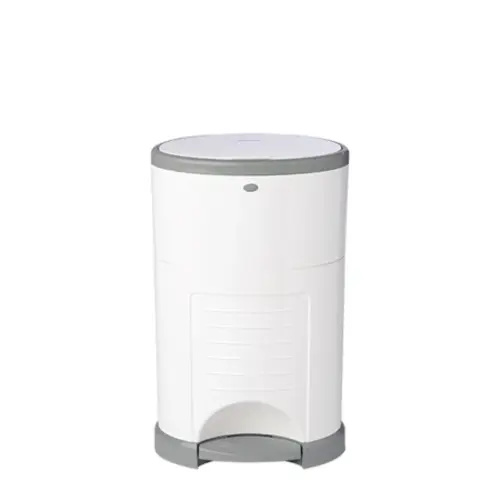 Diaper Dekor Mini Hands-Free Diaper Pail | Easiest to Use | Just Step – Drop – Done | Doesn’t Absorb Odors | Most Economical Refill System | 70% Recycled Materials | EKO White