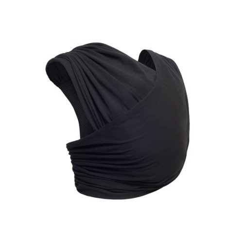 JJ Cole Agility Stretch Carrier, Secure Hands-Free Baby Wrap Carrier, Black, Large