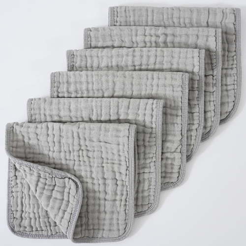 6PCS Baby Burp Cloth 100% Cotton Newborn Cotton Muslin Burp Cloth 10x20 inches
