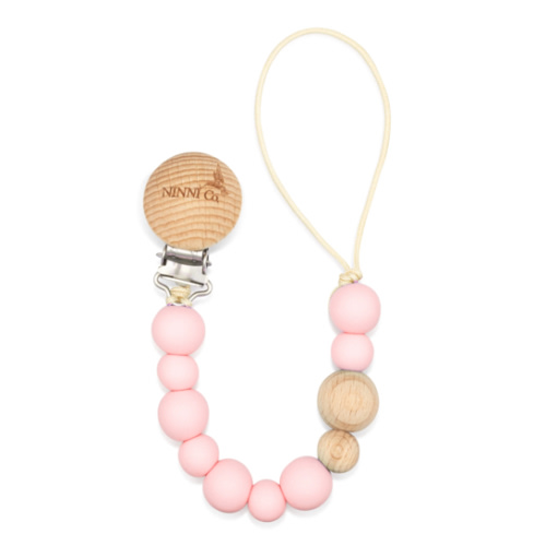 Ninni Co. Rosebud Pink Pacifier Clip