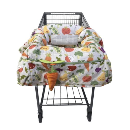 Boppy Shopping Cart Cover for Baby - 360° Coverage Cart Cover for Babies with Safety Harness, Toy Tether, One-Hand Placement, Machine-Washable, 6 Month & Up - Multicolor Farmer's Market