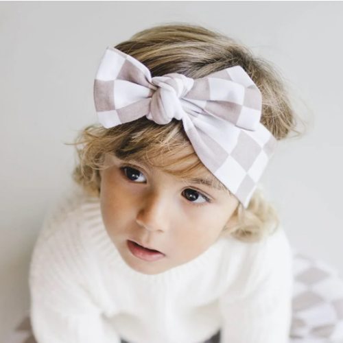 Checkered Headband | Latte