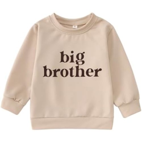SOFEON Big Brother Sweatshirt Toddler Boy Promoted to Big Brother Pullover Announcement Crewneck Long Sleeve Shirt Fall Tops