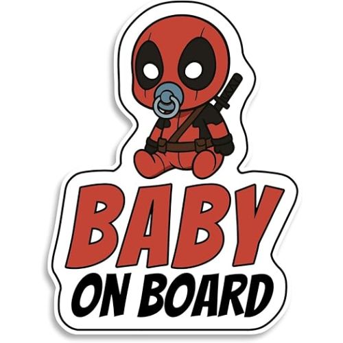 Baby on Board Signs for Car, Superhéro, Waterproof and UV-Resistant Baby on Board Sticker, Durable Sign for Safety Awareness, Easy to Apply for Window or Bumper