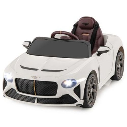 Costway 12V Licensed Bentley Bacalar Kids Electric Ride-on Car with Remote Control White