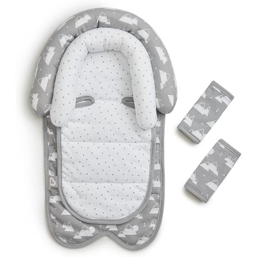Munchkin® Brica® XtraGuard™ Head Support & Strap Cover for Baby Car Seats with Silver-Ion Technology, Mountains
