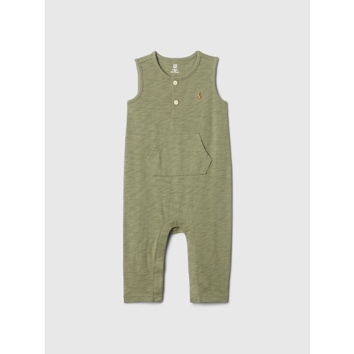 Baby Henley Tank One-Piece in walden green, size: 6-12 M