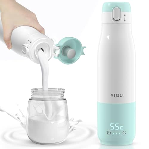 Portable Bottle Warmer 12oz Large Capacity 55W Power, Fast Heating for Breast Milk, Formula, and Milk, Suitable for Baby Outdoor, Airplane, and Car Travel Bottle Warmer