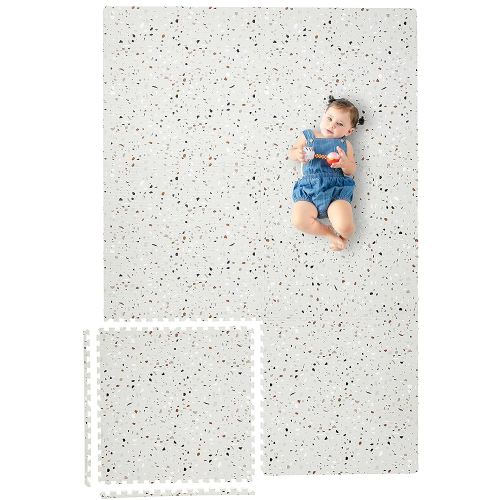 Yay Mats Stylish Extra Large Baby Play Mat. Soft, Thick, Non-Toxic Foam Covers 6 ft x 4 ft. Expandable Tiles with Edges Infants and Kids Playmat Tummy Time Mat