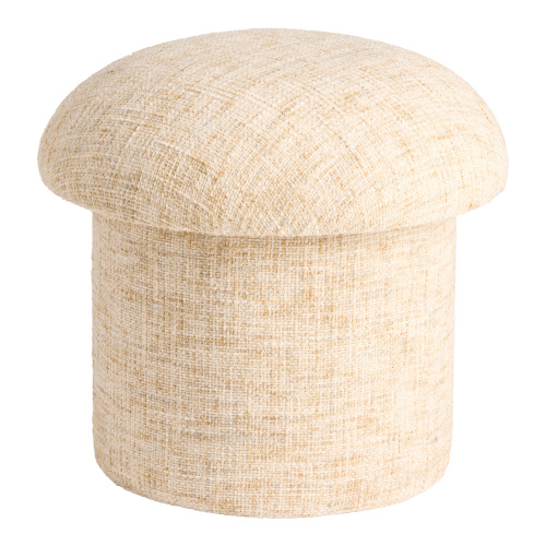 Round Mushroom Upholstered Storage Ottoman - World Market